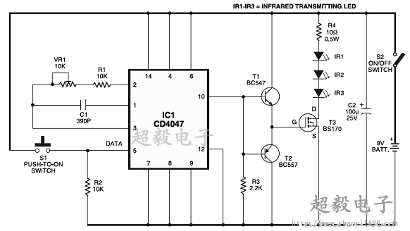 紅外線發射器的電路圖